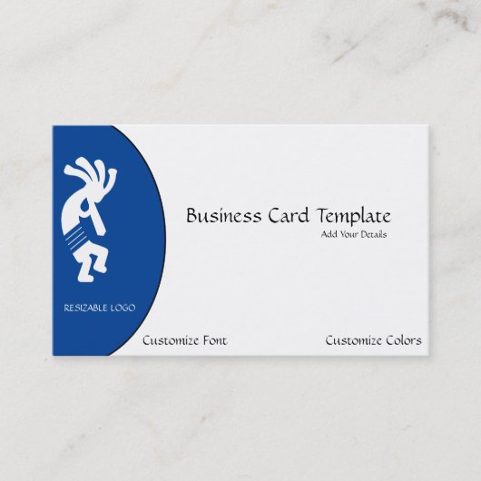 White Kokopelli Logo Business Card Visitenkarte (Vorderseite)