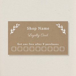 White, Kraft & Rustic Loyalty Card Visitenkarte