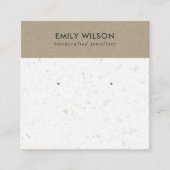 WHITE KRAFT TERRAZZO STUD EARRING DISPLAKARTE QUADRATISCHE VISITENKARTE (Vorderseite)