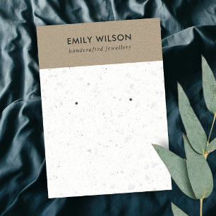WHITE KRAFT TERRAZZO STUD EARRING DISPLAKARTE VISITENKARTE