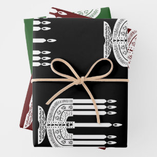 White Kwanzaa Candles Geschenkpapier Set