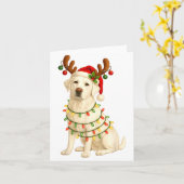 White Lab Christmas Tree Light Pajama Labrador Dog Karte (Gelbe Blume)
