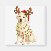 White Lab Christmas Tree Light Pajama Labrador Dog Magnet (Vorne)