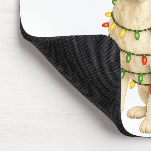 White Lab Christmas Tree Light Pajama Labrador Dog Mousepad (Ecke)