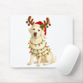 White Lab Christmas Tree Light Pajama Labrador Dog Mousepad (Mit Mouse)