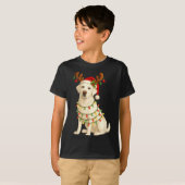 White Lab Christmas Tree Light Pajama Labrador Dog T-Shirt (Vorne ganz)