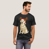 White Lab Christmas Tree Light Pajama Labrador Dog T-Shirt (Vorne ganz)
