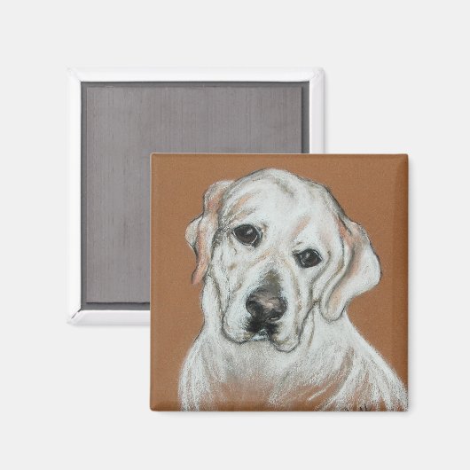 White Labrador Magnet (Vorderseite/Rückseite)