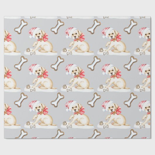 White Labrador Puppy Geschenkpapier (Flach)