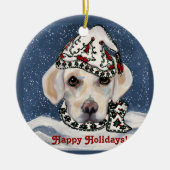 WHITE+LABRADOR+RETRIEVER KERAMIK ORNAMENT (Vorne)