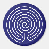 White Labyrinth auf Midnight Blue Magnet (Vorne)