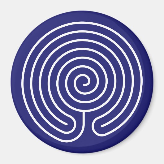 White Labyrinth auf Midnight Blue Magnet (Vorne)