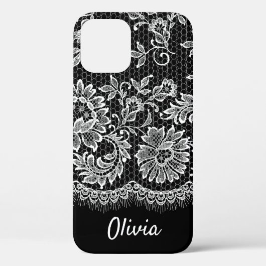 White Lace am Black Case Mate iPhone Case (Rückseite)