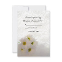 White Lace and Daisisises Wedding RSVP