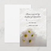 White Lace and Daisisises Wedding RSVP Karte (Vorne/Hinten)