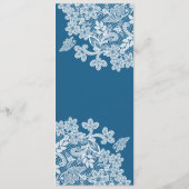 White Lace auf Blue Classic Menu Menükarte (Rückseite)
