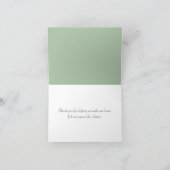 White Lace auf Sage Green Vielen Dank Dankeskarte (Innenseite)