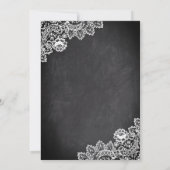 White Lace Black Chalkboard Islamische Hochzeit Einladung (Rückseite)