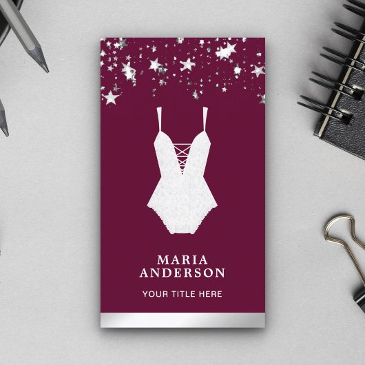 White Lace Bridal Bodysuit Lingerie Boutique Visitenkarte