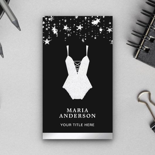 White Lace Bridal Bodysuit Lingerie Boutique Visitenkarte