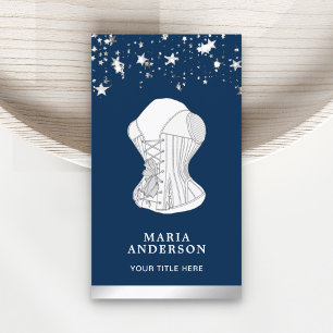 White Lace Bridal Corset Lingerie Boutique Visitenkarte