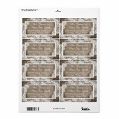 White Lace Burlap Modern Goth Wedding Label (Vorne)