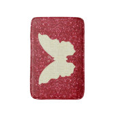 White Lace Butterfly auf rotem Glitzer Bath Mat Badematte (Vorderseite Vertikal)