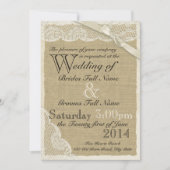 White Lace Country Wedding Einladung (Vorderseite)