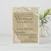 White Lace Country Wedding Einladung (Stehend Vorderseite)