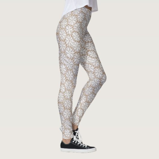 White Lace Daisy Komfortable sexy Niedliche Hot Cl Leggings (Rechts)