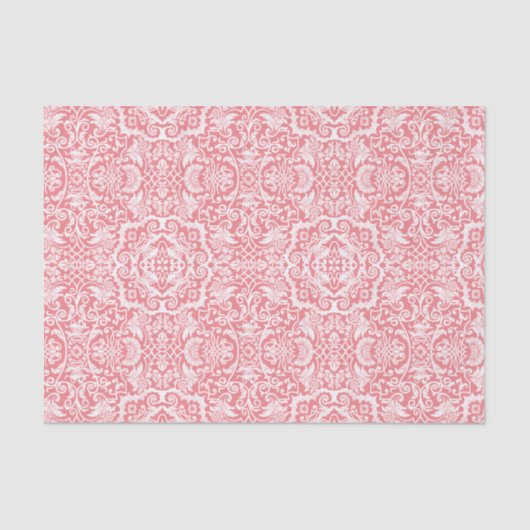 White Lace Damask Brocade Geschenk oder Decoupage Seidenpapier (Vorderseite)