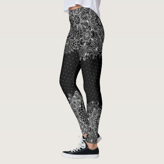 White Lace & Dots Girly Design Leggings (Links)