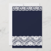 White Lace Elegant Navy Blue Sweet 16 Einladung (Rückseite)