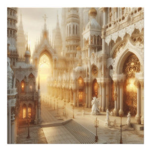 White Lace Fantasy City Fotodruck