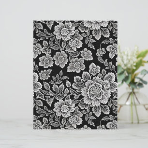 White Lace Florals auf Black