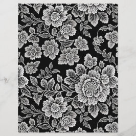 White Lace Florals auf Black