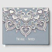 White Lace Hört Romantisches Charm Brautparty Gästebuch (Vorderseite)