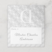 White Lace Katholic Mit Monogramm Platzkarte (Außenseite Aufgefaltet)