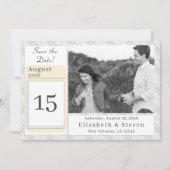 White Lace Katholic Mit Monogramm Save The Date (Vorderseite)