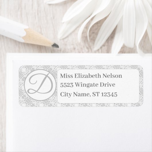 White Lace Katholic Mit Monogramm Wedding Address (Insitu)
