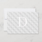 White Lace Katholische Mit Monogramm Antwortkarte RSVP Karte (Rückseite)