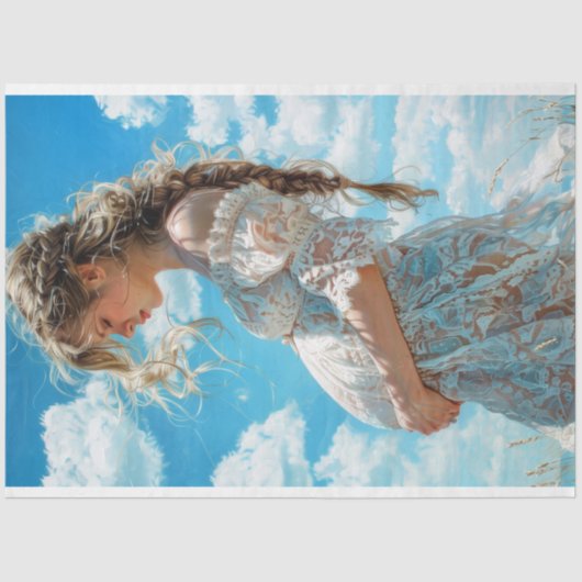 White Lace Maternity Brautparty Découpage Seidenpapier (Vorderseite)