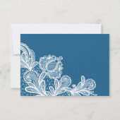 White Lace on Blue Wedding rettet das Datum Save The Date (Rückseite)
