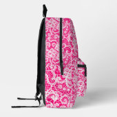 White Lace On Bright Pink Bedruckter Rucksack (Links)