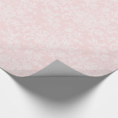 White Lace on Pink Wedding Geschenkpapier (Ecke)