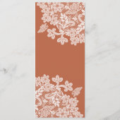 White Lace on Terracotta Classic Menu Menükarte (Rückseite)