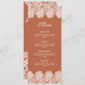 White Lace on Terracotta Classic Menu Menükarte (Vorne/Hinten)