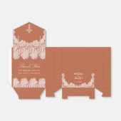White Lace on Terracotta Religious Wedding Zent Geschenkschachtel (Ungefaltet)