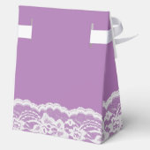 White Lace Purple Bridal Shower  Favor Box Geschenkschachtel (Rückseite)