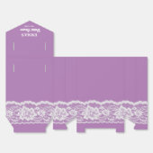 White Lace Purple Bridal Shower  Favor Box Geschenkschachtel (Ungefaltet)